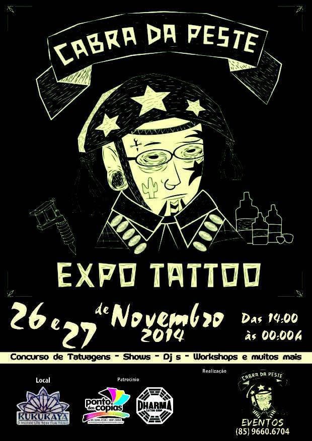 Cartaz da 1ª Cabra da Peste Expo Tattoo 2014 no Kukukaya