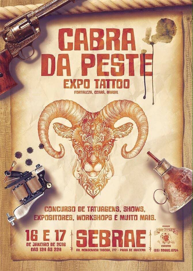 Cartaz da 2ª Cabra da Peste Expo Tattoo 2016 no Sebrae Praia de Iracema